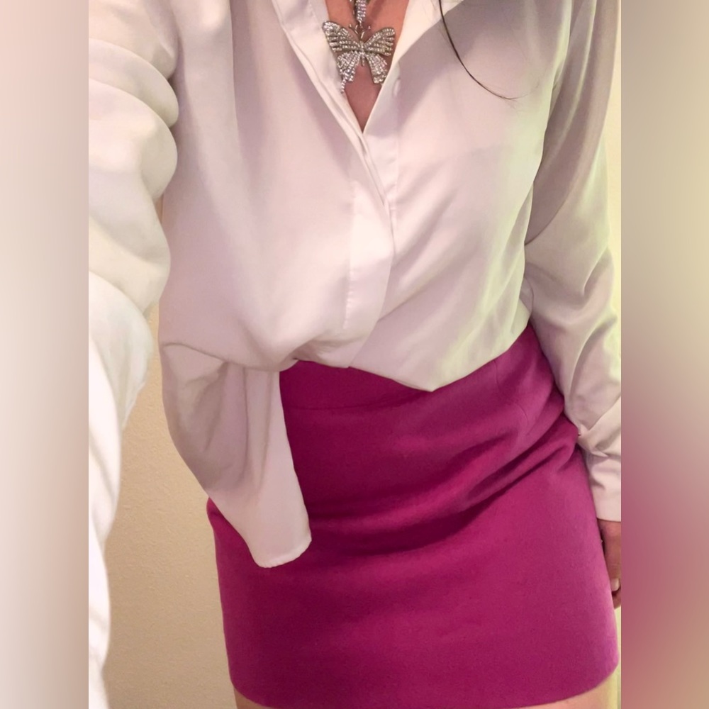 Vintage J. Crew Magenta Wool Skirt